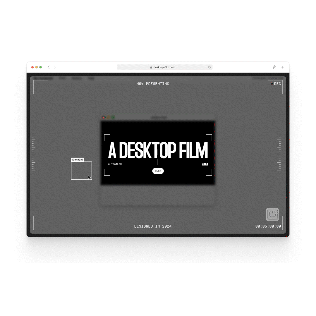 landing page for a website called A Desktop Surveillance Film